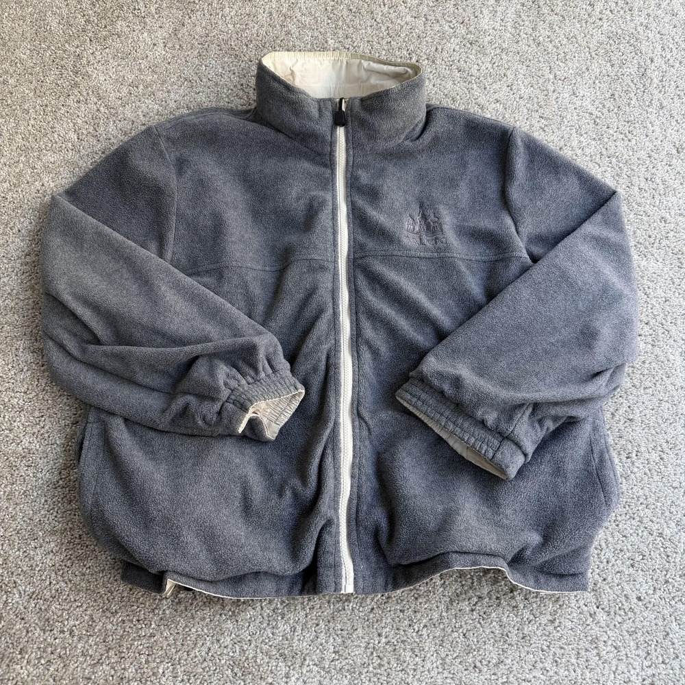 Princess Cruises Jacket Mens Small Gray Fleece Reversible Baltic Zip Windbreaker